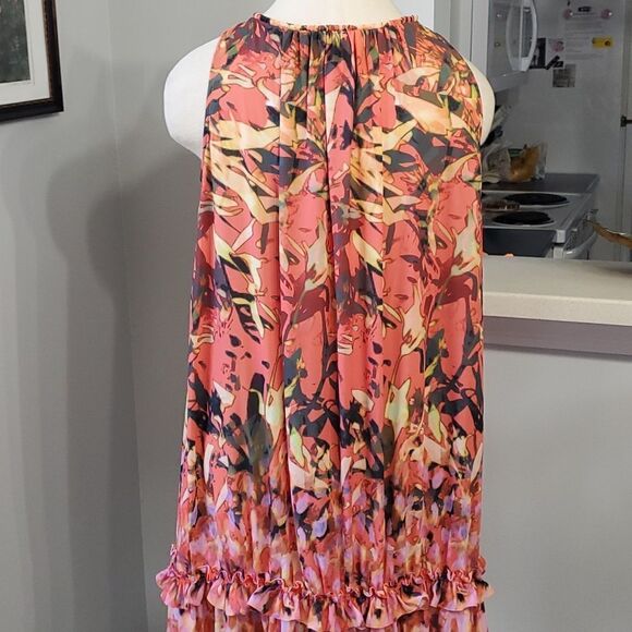 CATHERINE‎ MA Landrino sleevless dress.. Tie at top.. big ruffle. Cottagecore. - Picture 6 of 8